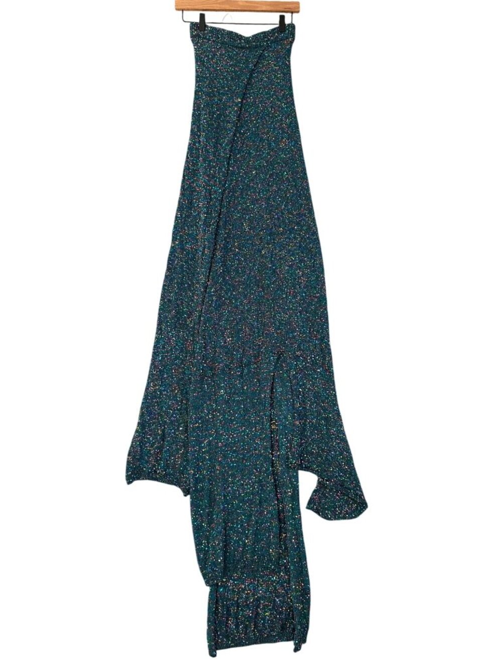 Loewe Women's Sz M Knotted-Hem sequined knitted midi skirt Glittery Maxi - Picture 9 of 16